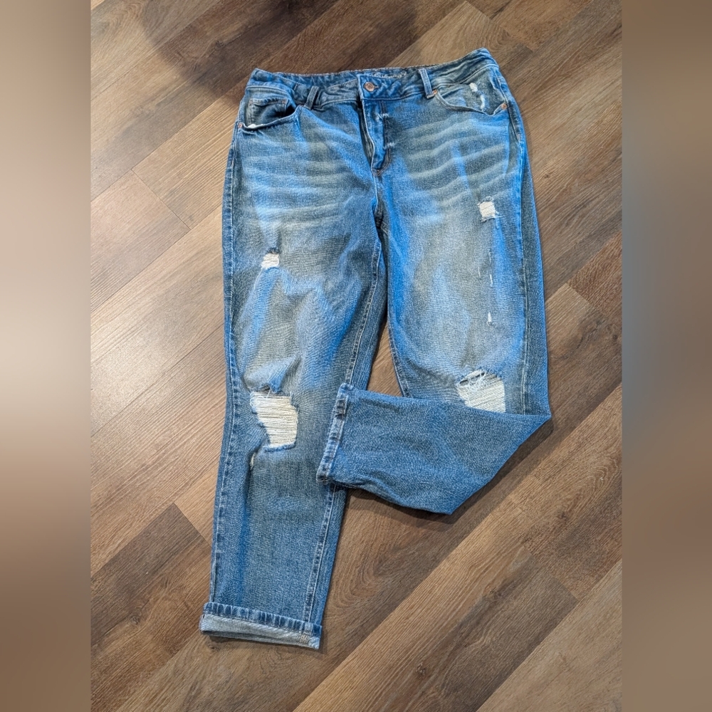 Distressed Blue Jeans 18W Maurices High Rise Mjeans